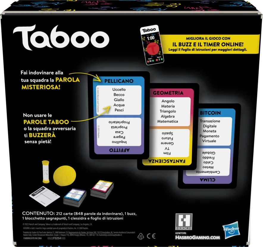 Taboo Classico Gioco da Tavolo Per Bambini da 13+ Anni